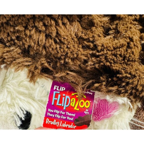 Flip a Zoo FlipaZoo Bradley Labrador to Rachel Cat 15” Reversible Plush Dog Cat - Picture 12 of 14
